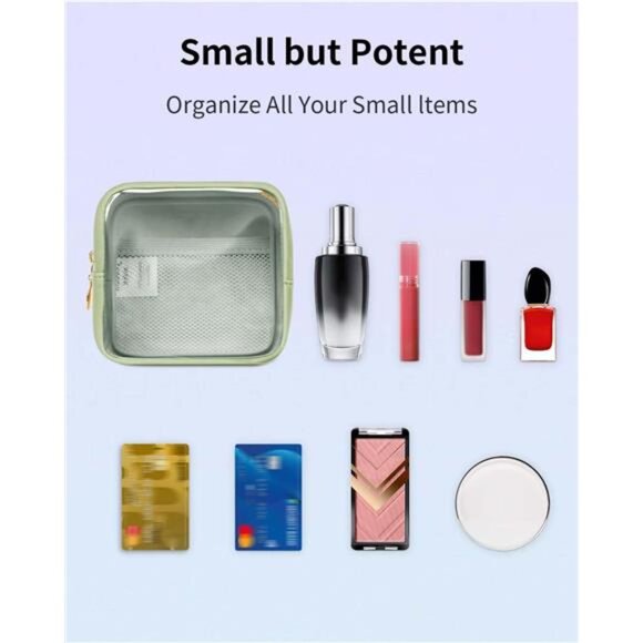 Clear Makeup Bag Mini Transparent Cosmetic Pouch Travel Toiletry Organizer Women - Picture 4 of 7